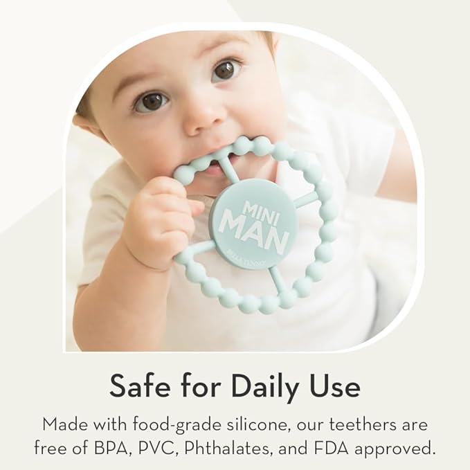 Bella Tunno Happy Teether – Soft & Easy Grip Baby Teether Toy, Silicone Teether Ring to Help Soothe Gums, Non-Toxic and BPA Free, Assistant to The Manager