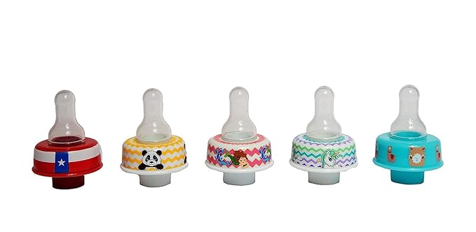 Refresh-a-Baby Reusable Bottle Top Nipple Adapter – Instantly Convert Any Bottle into a Sippy with Soft Silicone Nipples – Ideal for On-The-Go Feeding, BPA-Free, & Easy to Clean Pack of 2 (Unicorn)