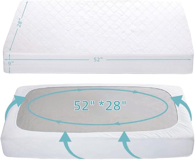 American Baby Company 2 Pack Waterproof Fitted Crib Mattress Protector 52" x 28" - Quilted, Noiseless, Ultra-Soft & Breathable Crib & Toddler Mattress Pad Cover