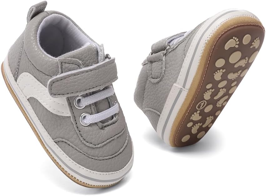Clowora Baby Boys Girls Shoes Non-Slip Rubber Sole Sneakers Infant First Walking Toddler Crib Shoes Newborn Loafers Flats.