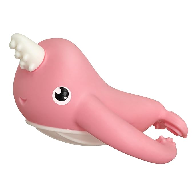 Smily Mia Narwhal Silicone Baby Teething Toys for 3-6 6-12 Months, Teething Relief Toys, Food Grade Silicone Teether Baby Toys, Sensory Toys for Teething Babies, Baby Essential, BPA Free, Pink