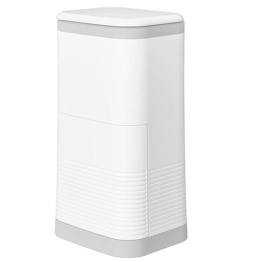 Diaper Pail Odor Locking, with Child-Safe Lock, Cost-Effective Refill System, Holds up to 20 Newborn Diapers, White