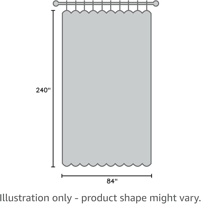 RYB HOME Extra Wide Curtain for Room Divider, Blackout Privacy Soundproof Curtains for Large Window Shared Bedroom Apartment Backdrop Home Theatre Backdrop, Stone Blue, 20ft Wide x 7ft Long