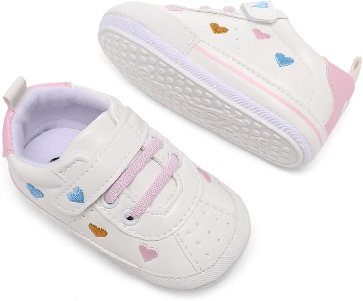 Clowora Baby Boys Girls Shoes Non-Slip Rubber Sole Sneakers Infant First Walking Toddler Crib Shoes Newborn Loafers Flats.