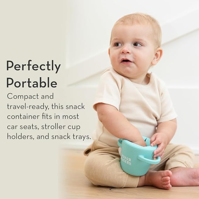 Snack Cups for Toddlers by Bella Tunno, Silicone Spill Proof Food Container with Lid, Babies & Kids 6-12 Months, Hello Snacks