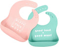 Simka Rose Silicone Baby Bibs with Food Catcher - Adjustable Soft Catch All Bib for Boys & Girls - High Chair Dining Table