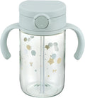 Richell On-the-Go Sippy Cup with Silicone Straw and Removable Handles, 10 oz, Easy Grip for Infant-Toddlers Sparkle Balloon, Light Blue