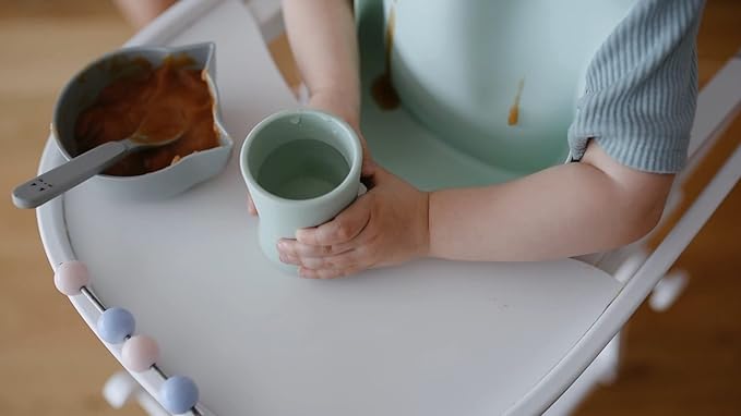otterlove Silicone Baby & Toddler Training Cup - Pediatric OT Approved - 100% Platinum Pure LFGB Silicone - Unbreakable - Plastic Free - Tiny Cup Perfect for Baby Led Weaning (2 Pack - Sage + Sand)