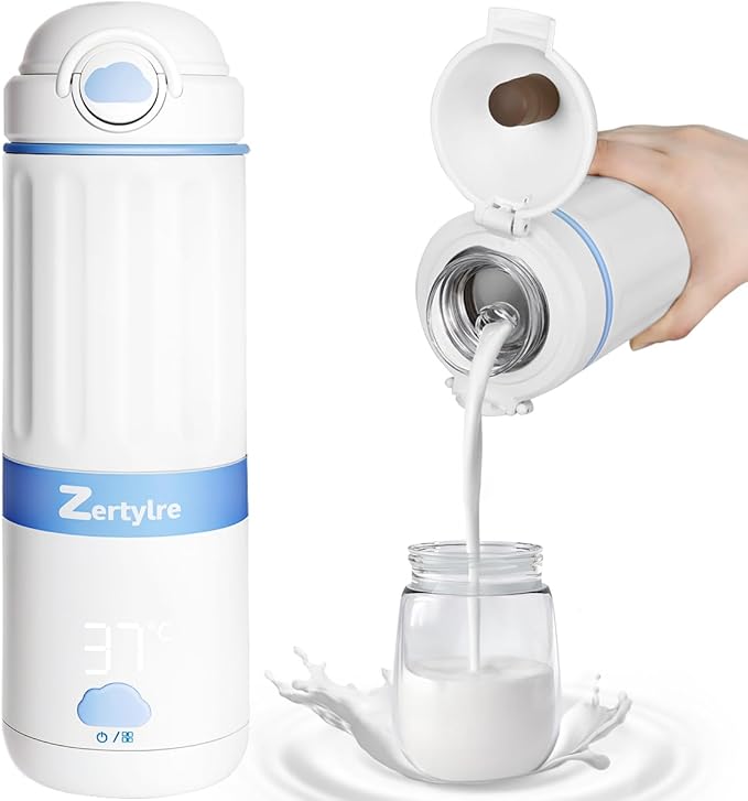 Portable Milk Warmer for Travel,New Upgrade Detachable Design,17Oz Larger Capacity Baby Bottle Warmer with Adjustable Temp & Keep Warm for Formula, Breastmilk,Fast Heating,13500 mAh