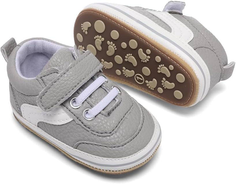 Clowora Baby Boys Girls Shoes Non-Slip Rubber Sole Sneakers Infant First Walking Toddler Crib Shoes Newborn Loafers Flats.