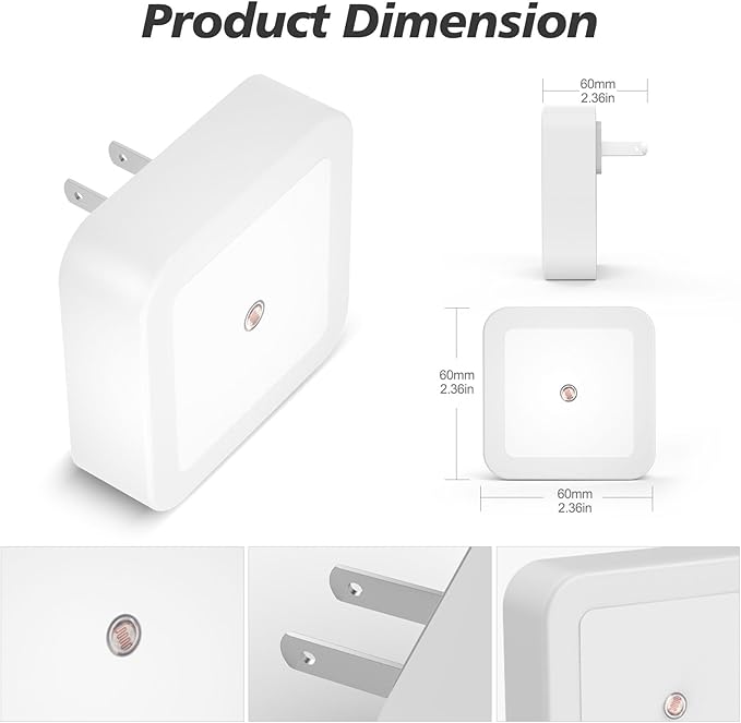 Sujeet Night Light, Night Lights Plug into Wall,Nightlight Plug in Night Light, Dusk to Dawn Night Lamp Led Night Lights for Adults Bedroom, Bathroom, Hallway (Amber)