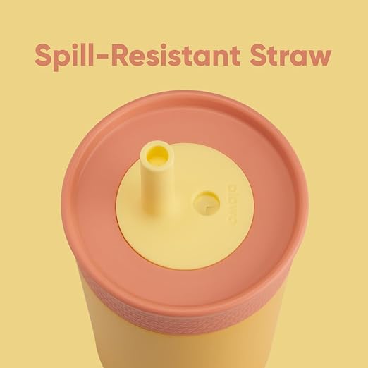 Owala Kids Insulation Stainless Steel Tumbler with Spill Resistant Flexible Straw, Easy to Clean, Kids Water Bottle, Great for Travel, Dishwasher Safe, 12 Oz, Navy and Blue (Home Base)