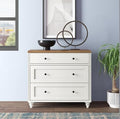 WAMPAT Dresser for Bedroom with 3 Drawers, Kids Dressers with Wide Chest of Drawers, Mid Century Modern Wooden Closet Storage Organizer for Living Room, Nursery, Hallway, White