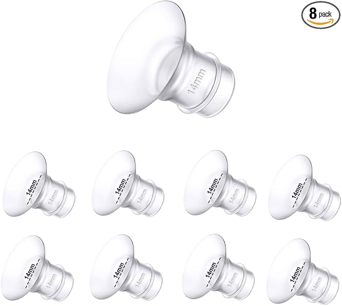 Flange Inserts for Medela,Spectra 24mm Shields/Flanges,Willow Wearable Cups Compatible with TSRETE,CPPSLEE,Momcozy S9/S12 Wearable Breast Pump (8pcs-14mm Flange Insert)