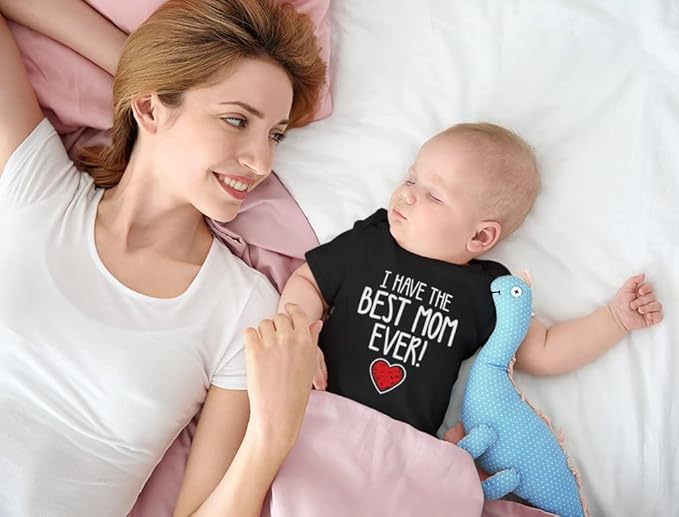 Tstars I Have the Best Mom Ever Baby Bodysuit Newborn Outfit Gift for Baby Shower or First Mother's Day