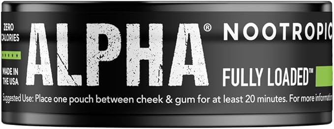 Fully Loaded Alpha Nootropic Pouches (Lime) - 5 Cans - 15 Pouches per can - Effective Nootropic Delivery, Nic Pouch Replacement - Faster Absorption, Alpha GPC, L-Tyrosine, GABA