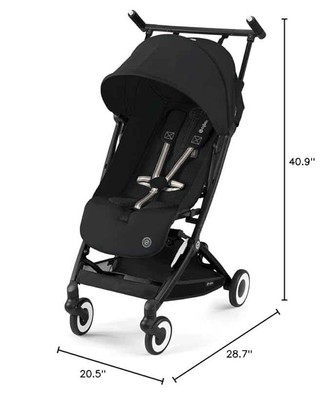 Cybex Libelle 2 Travel pockit Baby Stroller - Lightweight Carry-On Travel Stroller for Airplane with One-Hand Recline, Compatible with CYBEX Car Seats, Magic Black