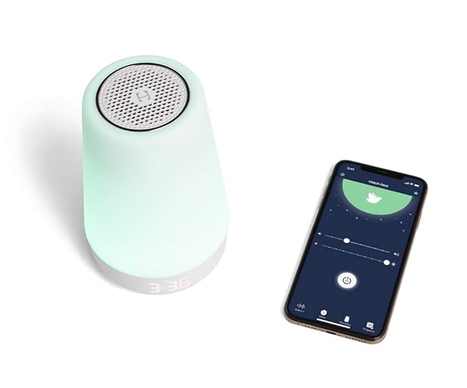 Hatch Rest+ 1st Gen Baby Sound Machine, Night Light, Time-to-Rise Plus Audio Monitor, White Noise Soother, Toddler Sleep Trainer, Kids Alarm Clock, Nightlight