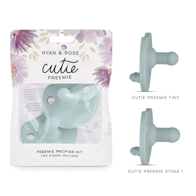 Ryan & Rose Cutie PAT Pacifier Teether (Preemie Kit, Mist)