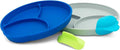 Silicone Easy Scoop & Hold Plate Set - Baby and Toddler Training Plates with Clip-On Rims for Easy Scooping, Self-Feeding and Baby Led Weaning, 6+ months (Midnight)