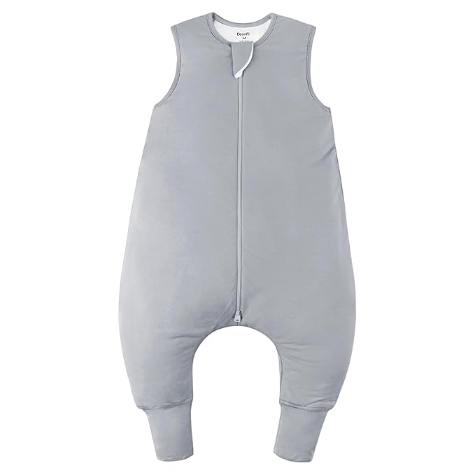 Rayon Made From Bamboo Sleep Sack 12-24 Months 0.5 Tog Ultra Soft Summer Toddler Sleep Sack 1t-2t with Feet 2-Way Zipper Lightweight Baby Sleeping Bag with Legs Thin Baby Wearable Blanket-Gray