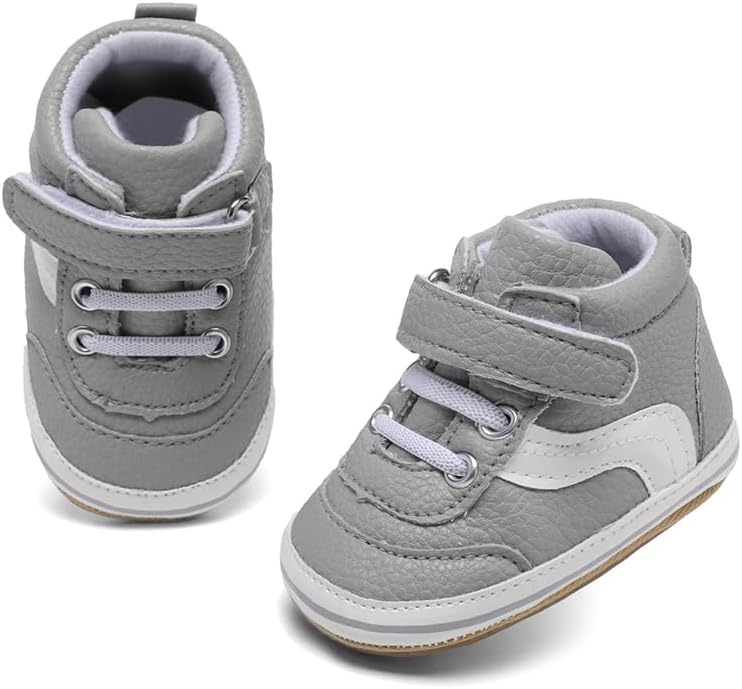 Clowora Baby Boys Girls Shoes Non-Slip Rubber Sole Sneakers Infant First Walking Toddler Crib Shoes Newborn Loafers Flats.