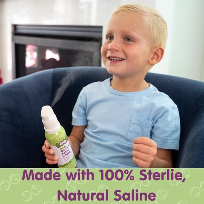 Boogie Micro-Mist Saline Inhaler Refill, Baby Nose Congestion Relief, Nasal Spray for Kids, Pediatrician Recommended, Unscented, 1.7 oz (Pack of 2)