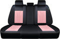 FLORICH Rear Seat Covers Leather Car Seat Covers Waterproof Back Seat Cover Automotive Seat Covers Universal Seat Cushion Protector for Most Cars Trucks SUV-Black&Pink