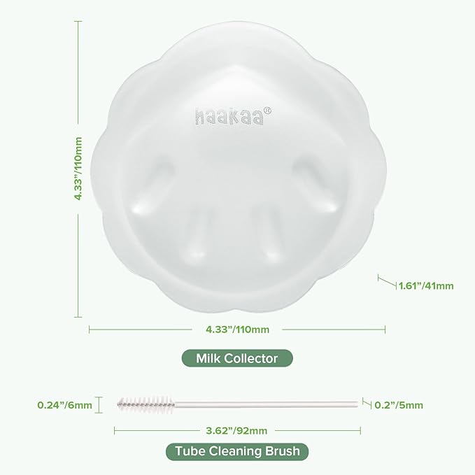 haakaa Petal Soft Silicone Milk Collector丨Discreet Leak-Protection Breast Milk Saver, Reusable Breast Shells Milk Collection Cup for Breastfeeding with Cleaning Brush- 1PC