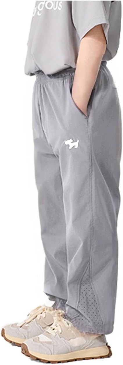 Boys Joggers Pants Youth Quick-Dry Lightweight Athletic Hiking Gym School Pants with Pockets Sweatpants Clothes 3-12Y