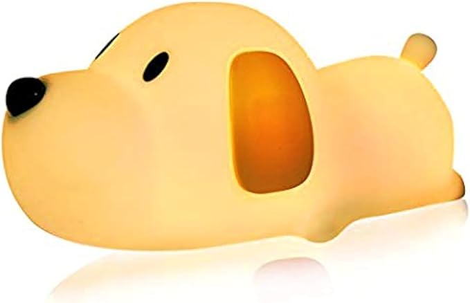 S NMT Silicone LED Papa Puppy Night Light Touch Sensor Switching Night Lamp, Transform Between Warm White 2700K and White 6500K, Safe SIL+ABS, Sleep Timer Setting for Kids Babies Bedside and Nursery