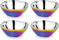 Ahimsa Stainless Steel Bowls for Kids | Non Toxic, Pediatrician Designed Toddler Bowls 12oz | Durable Metal Kids Bowl, Easy to Clean, Dishwasher Safe | Set of 4 Fun Rainbow