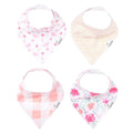 Copper Pearl 4 Pack Soft Cotton Baby Bibs for Drooling and Teething, Absorbent Drool Bibs for Baby Girl and Boy, Adjustable to Fit Newborns to Toddlers, Tons of Styles (June)