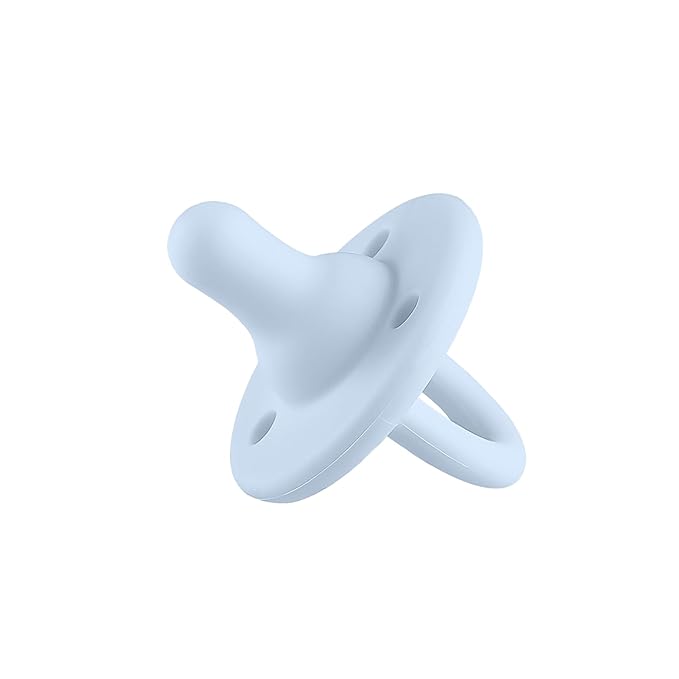 Lee Lee and Me Paci - Sky Color - 100% Medical Grade Silicone Pacifier Breast-Like Nipple Design for Better Latch - Size 0-18 Months