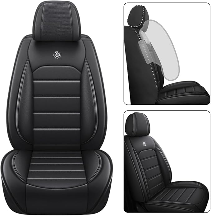 Leather Seat Cover for Ford Edge 2010-2026,Waterproof Soft Seat Covers,Interior Accessories Seat Covers Cushion Vehicle Protector Airbag Compatible(Classic Black,Full Set)