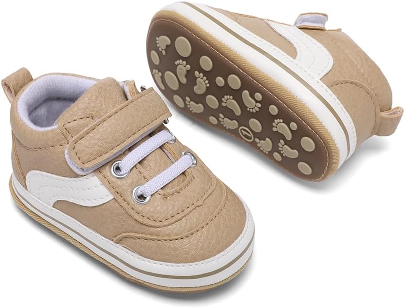 Clowora Baby Boys Girls Shoes Non-Slip Rubber Sole Sneakers Infant First Walking Toddler Crib Shoes Newborn Loafers Flats.