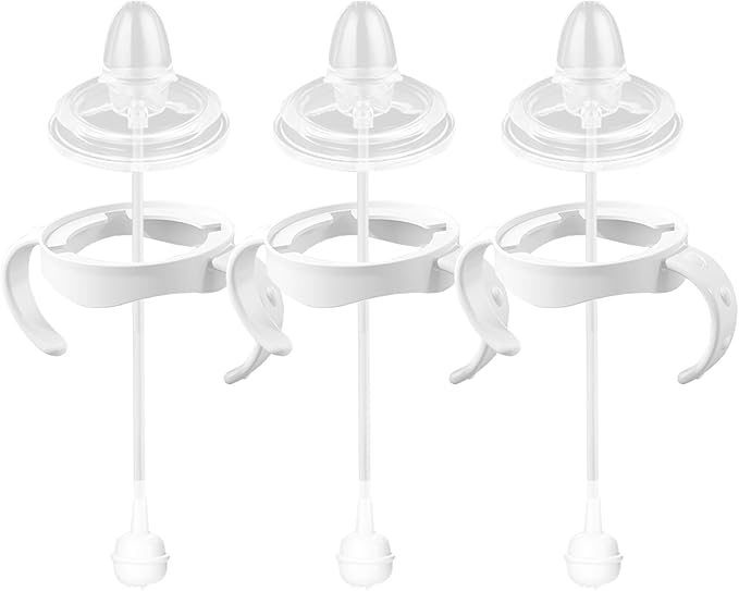 Sippy Cup Conversion Kit for Philips Avent Natural Baby Bottles, Soft Straw top and Weighted Straw Transition Kit with Handles for Kids, Pack of 3