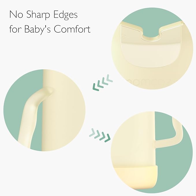 Momcozy Baby Pouch Holder No Squeeze, Baby Food & Juice Box Holder, Mess-Free, Easy Grip for Self-Feeding, BPA-Free & DEHP-Free, Must-Have for Babies, Yellow