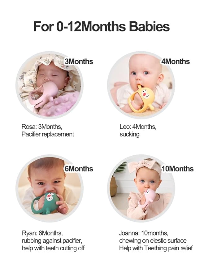 Smily Mia 2pack Baby Teething Toys for 0-6 3-6Months |Penguin Teether | Hand Teethers| Teething Mittens|Chew Toys for Teething Pain Relief, Baby Pacifiers| New Born Essentials, Blue+Grey