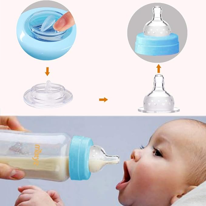 Matyz 4-PACK Wide Mouth Breast Milk Storage Containers With Lids (Blue, 8oz Each) - Freezer Safe Breastmilk Storage Bottles - Breast Pump Accessories For Medela Spectra Avent Breast Pumps