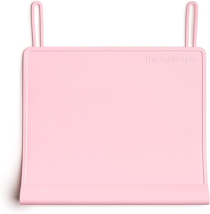 The Table Tyke Silicone Placemats for Toddlers with Patented Edge Bumper | Kids Placemats Non Slip Travel Ready | Baby Placemat BPA Free for Restaurant Dining Table | Ballet Pink
