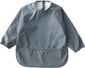 GZMM Waterproof Baby Bibs,Infant Toddler Long Sleeve Feeding Bib With Food Catcher,Wipe Clean & Washable