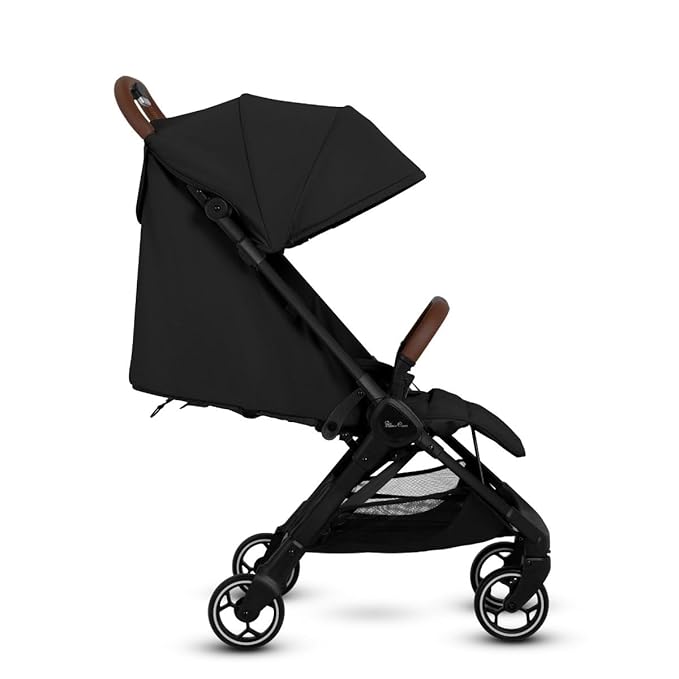 Silver Cross Clic Compact Stroller – Lightweight Travel Stroller for Newborn to Toddler (Birth to 55 lbs), One-Hand Fold, Lie-Flat Seat, Airplane Cabin Approved, UPF50+ Canopy, Space Black