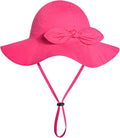 Baby Girl Sun Hat with UPF 50+ Outdoor Adjustable Beach Hat with Wide Brim Bucket Hats