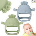 Socub 2 Pack Silicone Baby Teether Toys for Infants 3-6 6-12 Months, BPA Free Anti-Drop Silicone Mitten Teething Toy, Baby Chew Toys for Sucking Needs, Newborn Essentials & Baby Shower Gifts(Girl/Boy)