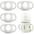 4 Pack Silicone Sleeves for Avent Natural Glass Baby Bottles, Silicone and Easy-Grip Handles for Drop Protection, Compatible with Philips Avent 4 OZ Glass Bottle (Milk White)