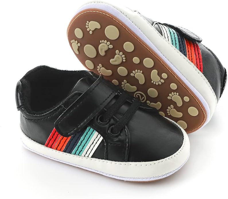 Clowora Baby Boys Girls Shoes Non-Slip Rubber Sole Sneakers Infant First Walking Toddler Crib Shoes Newborn Loafers Flats.