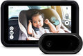 Tiny Traveler 5” HD Touch Screen Baby Car Monitor – Hackproof, No WiFi Baby Camera for Travel and Home, Night Vision, Headrest or Clamp Mount, Baby Reminder Alert - Black
