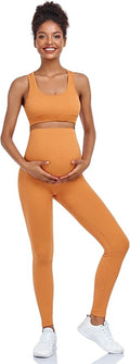 Women's Maternity 2 Piece Outfit Set - Bra & Shorts for Pregnancy - Yoga workout Lounge Wear Sets
