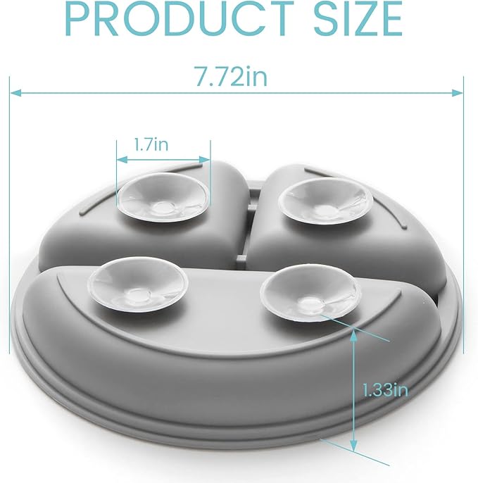 Silikong Silicone Suction Plate for Toddlers – Divided Baby Plate for Self Feeding – BLW Weaning Plate – BPA Free, Dishwasher & Microwave Safe – Baby Feeding Tray for Kids, Infants & Toddlers